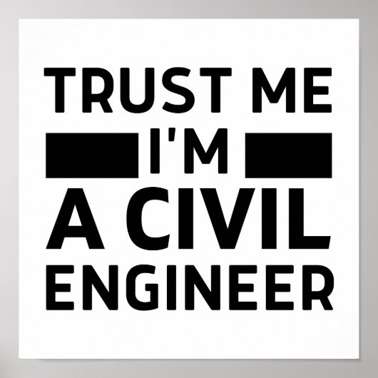 Geloof me, ik ben civiel ingenieur poster (Voorkant)