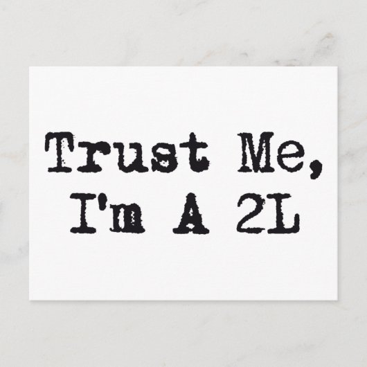 Geloof me, ik ben een 2L Briefkaart (Voorkant)