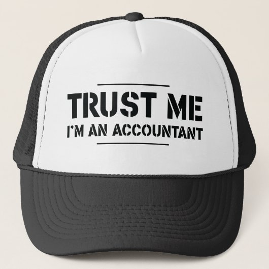 Geloof me, ik ben een accountant trucker pet (Voorkant)