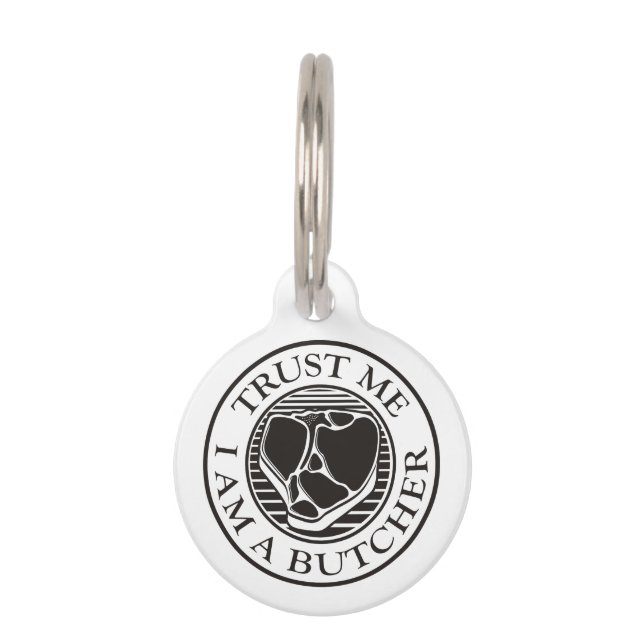 Geloof me, ik ben een Butcher T-bone Huisdierpenning (Voorkant)