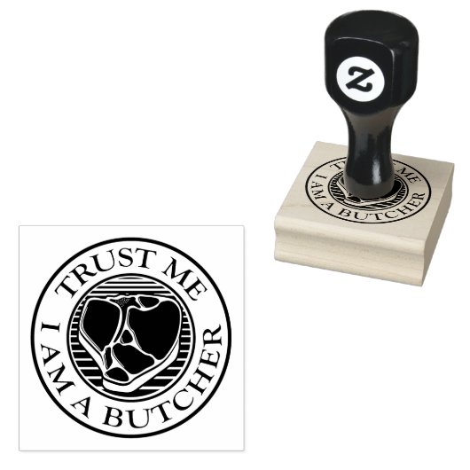 Geloof me, ik ben een Butcher T-bone Rubberstempel (Gestempeld)