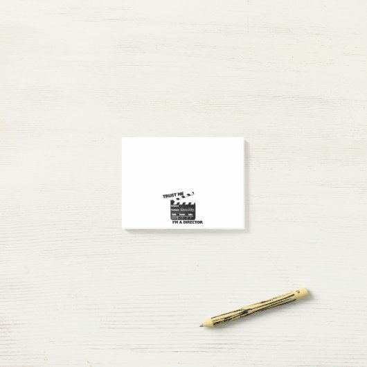 Geloof me, ik ben een directeur Clapboard Post-it® Notes (Op bureau)