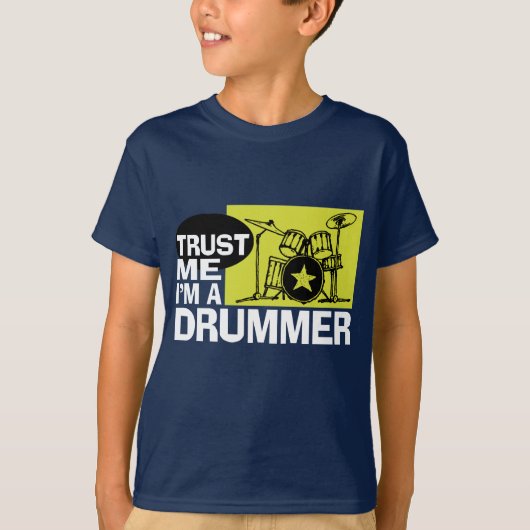 Geloof me, ik ben een drummer t-shirt (Voorkant)