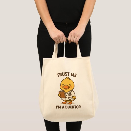 Geloof me, ik ben een Ducktor Tote Bag (Voorkant (product))