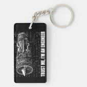 Geloof me, ik ben een ingenieur sleutelhanger (achterkant)