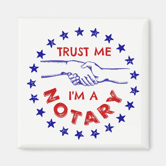 Geloof me, ik ben een Notarische Handshake. Magneet (Voorkant)