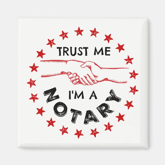 Geloof me, ik ben een Notarische Handshake. Magneet (Voorkant)