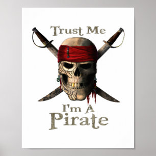 Geloof me, ik ben een piraatschedel en Swords Anch Poster