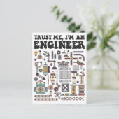 Geloof me, ik ben ingenieur briefkaart (Staand voorkant)