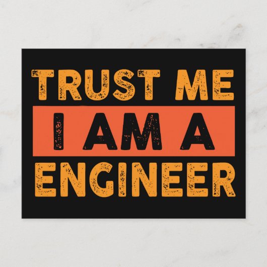 Geloof me, ik ben ingenieur briefkaart (Voorkant)