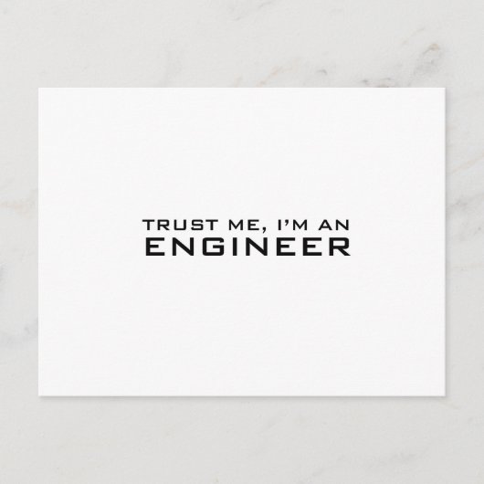 Geloof me, ik ben ingenieur briefkaart (Voorkant)