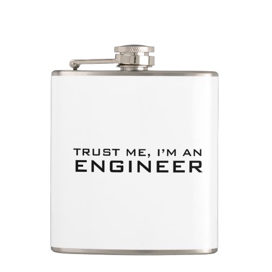 Geloof me, ik ben ingenieur heupfles (Voorkant)