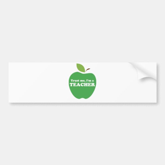 Geloof me, ik ben leraar-groene Apple Bumpersticker (Voorkant)