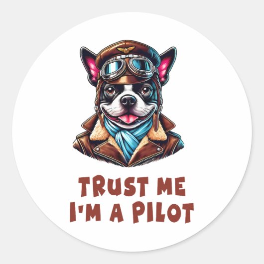 Geloof me, ik ben piloot ronde sticker (Voorkant)