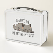 Geloof me, ik doe mijn best – een slapende kat (Achterkant)