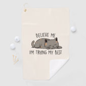 Geloof me, ik doe mijn best – een slapende kat golfhanddoek (Insitu)