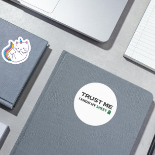 Geloof me, ik ken mijn laken ronde sticker