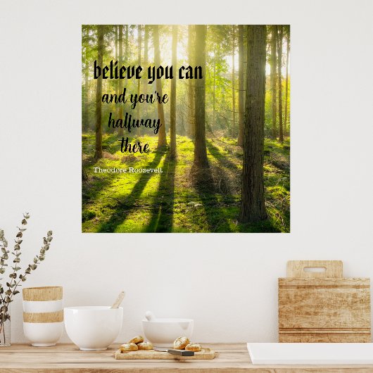 Geloof me. Inspirerend bericht, bewerkbaar. Poster (Keuken)