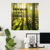 Geloof me. Inspirerend bericht, bewerkbaar. Poster (Thuiskantoor)