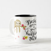 Geloof me, je bent halverwege. Mok met sleuf (Voorkant links)