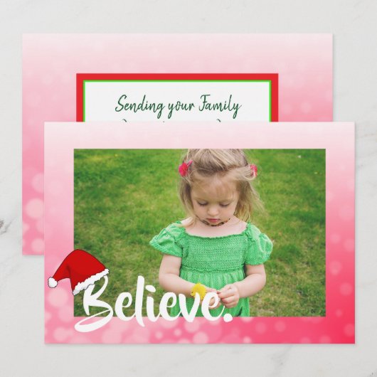 Geloof me, kerstfoto voor feestdag feestdagenkaart (Voorkant / Achterkant)
