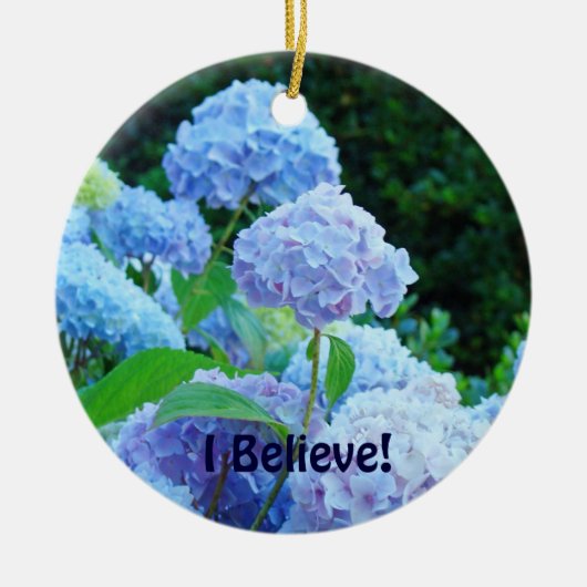 Geloof me. Kerstornament Blue Hydrangeas Keramisch Ornament (Voorkant)