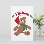 Geloof me. KerstTeddy Bear Briefpapier (Staand voorkant)