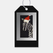 Geloof me! kerstZebra met Red Santa Hat Cadeaulabel (Voorkant)