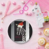 Geloof me! kerstZebra met Red Santa Hat Papieren Bordje (Feest)