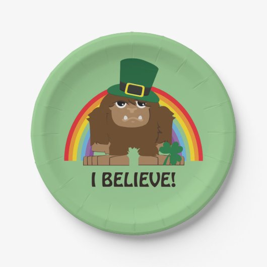 Geloof me. Leprechaun Bigfoot Papieren Bordje (Voorkant)