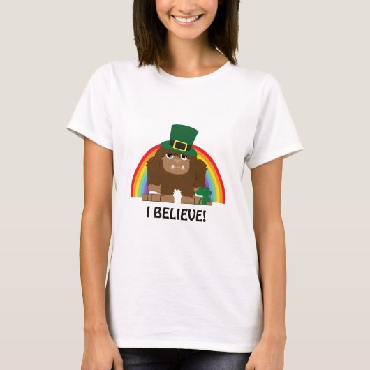 Geloof me. Leprechaun Bigfoot T-shirt (Voorkant)