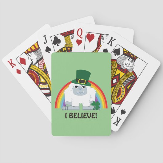 Geloof me. Leprechaun Yeti Pokerkaarten (Achterkant)
