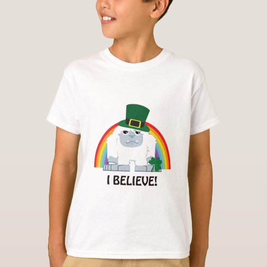 Geloof me. Leprechaun Yeti T-shirt (Voorkant)