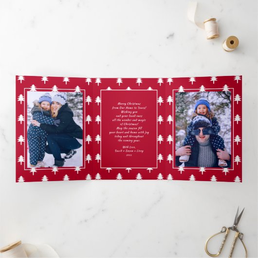 Geloof me. Multi Photo Holiday Tri-Fold Kaart (Binnen)