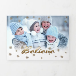 Geloof me. Multi Photo Tri-Fold Kerstmis Kaart