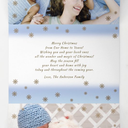 Geloof me. Multi Photo Tri-Fold Kerstmis Kaart (Binnenkant midden)