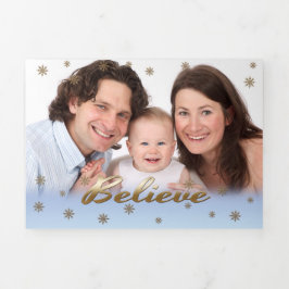 Geloof me. Multi Photo Tri-Fold Kerstmis Kaart