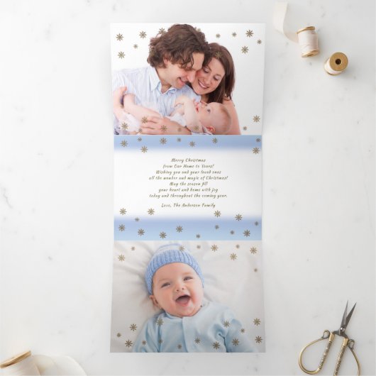 Geloof me. Multi Photo Tri-Fold Kerstmis Kaart (Binnen)
