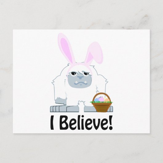 Geloof me. Pasen Yeti Feestdagenkaart (Voorkant)