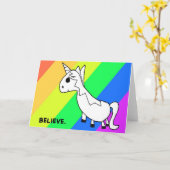 Geloof me! Rainbow Unicorn Notecard Kaart (Gele Bloem)
