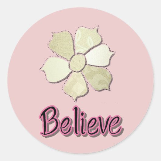 Geloof me! ronde sticker (Voorkant)