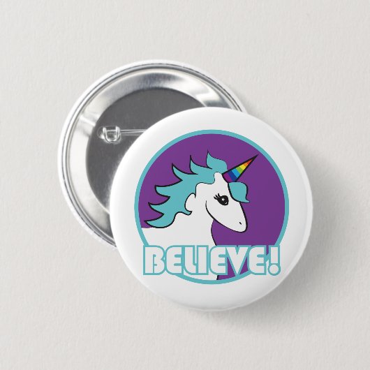 Geloof me! Unicorn Ronde Button 5,7 Cm (Voorkant /achterkant)