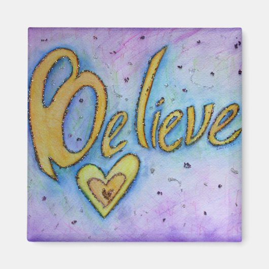 Geloof me Word Art Heart Custom Fridge Magnets Magneet (Voorkant)