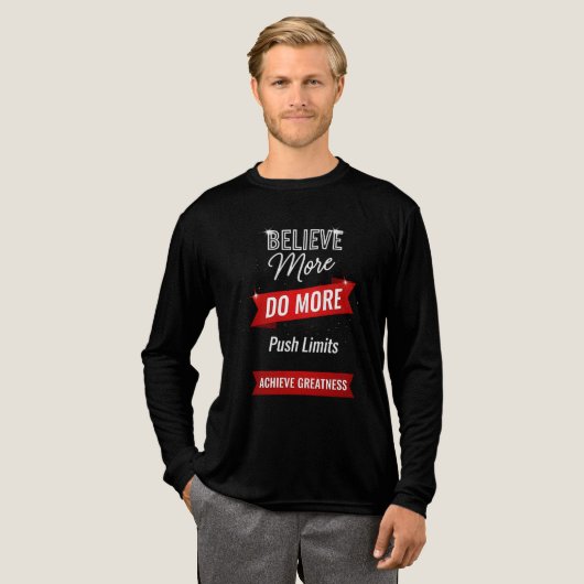 Geloof meer, doe meer, bereik grootheid Tri-Blend shirt (Voorkant)