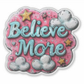 Geloof meer" Inspirerend Sticker met sterren en (Voorkant)