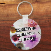 Geloof meer zijn, wees uw grote Canvas tas Sleutelhanger (Voorkant)