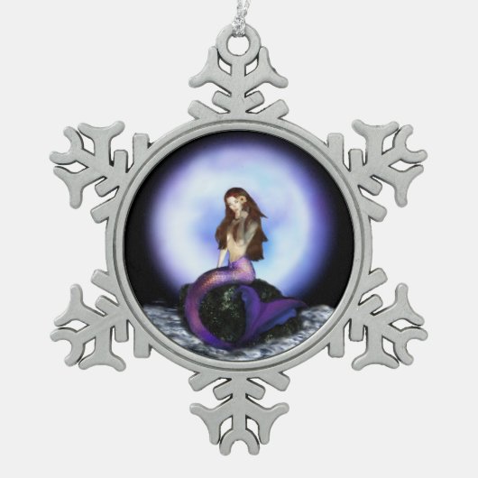 Geloof Mermaid Pewter Ornament (Voorkant)