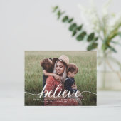 Geloof Merry Kerstmis Modern Foto Feestdagenkaart (Staand voorkant)