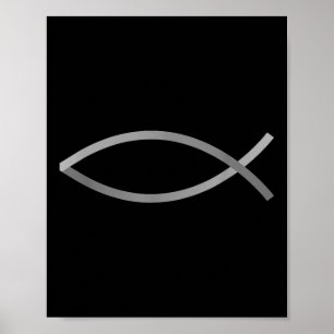 Geloof Met Stijl Jezus Vis Christelijk Symbool  Poster