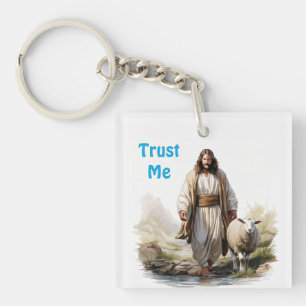 Geloof mij, Jezus en het Lam Sleutelhanger